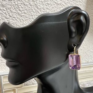 14k Solid Gold & Grapevine - Amethyst Drop Earrings